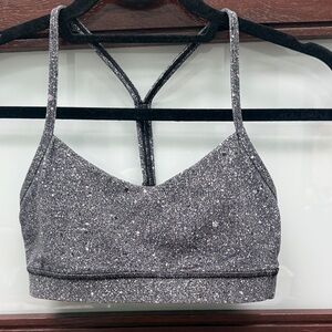 Lululemon Athletica black/white speckled Sports Bra, size 4